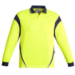 Mens Hi Vis Aztec Long Sleeve Polo