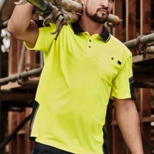 Mens Hi Vis Reinforced Squad Short Sleeve Polo