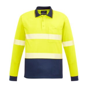Unisex Hi Vis Segmented Tape Long Sleeve Polo