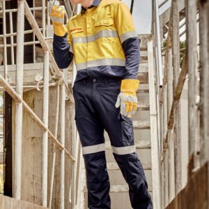 Mens Orange Flame Taped Cargo Pant (Stout)