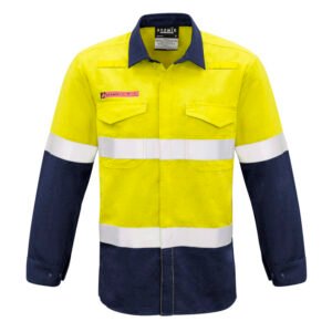 Mens Red Flame Hi Vis Shirt - Hoop Taped