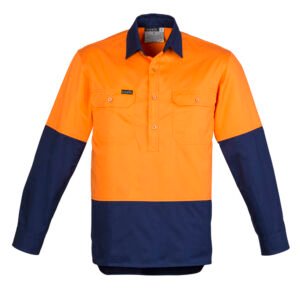Mens Closed Front Long Sleeve Shirt