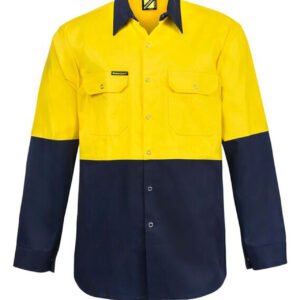 TWO TONE L/S SHIRT WITH STUDS