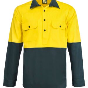 2 TONE HALF PLACKET SHT W VENT