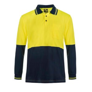 HI VIS TWO TONE LS POLO CB
