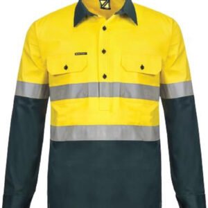 2TONE HALF PLKET SHT W VENTED