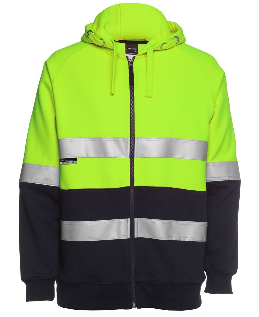 JB's HI VIS (D+N) FULL ZIP FLEECY HOODIE