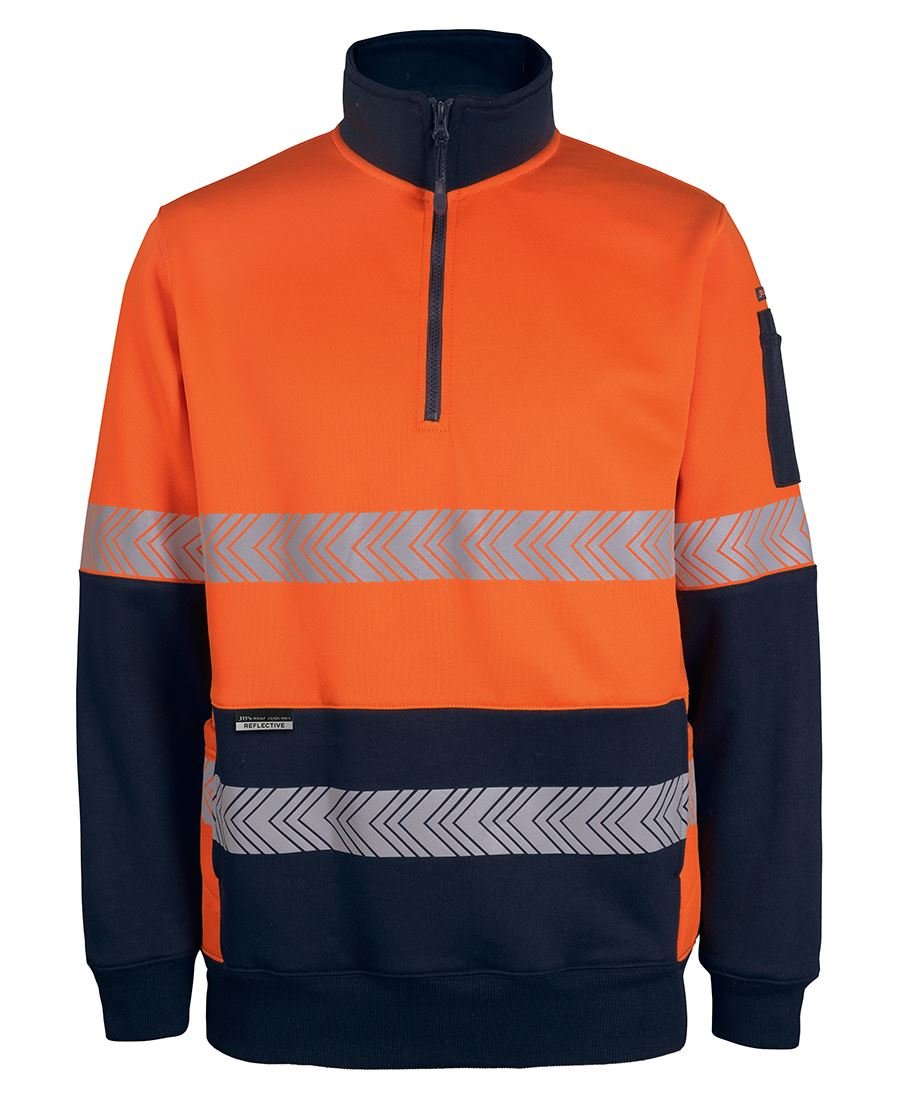JB's HI VIS 330G 1/2 ZIP SEGMENTED TAPE FLEECE