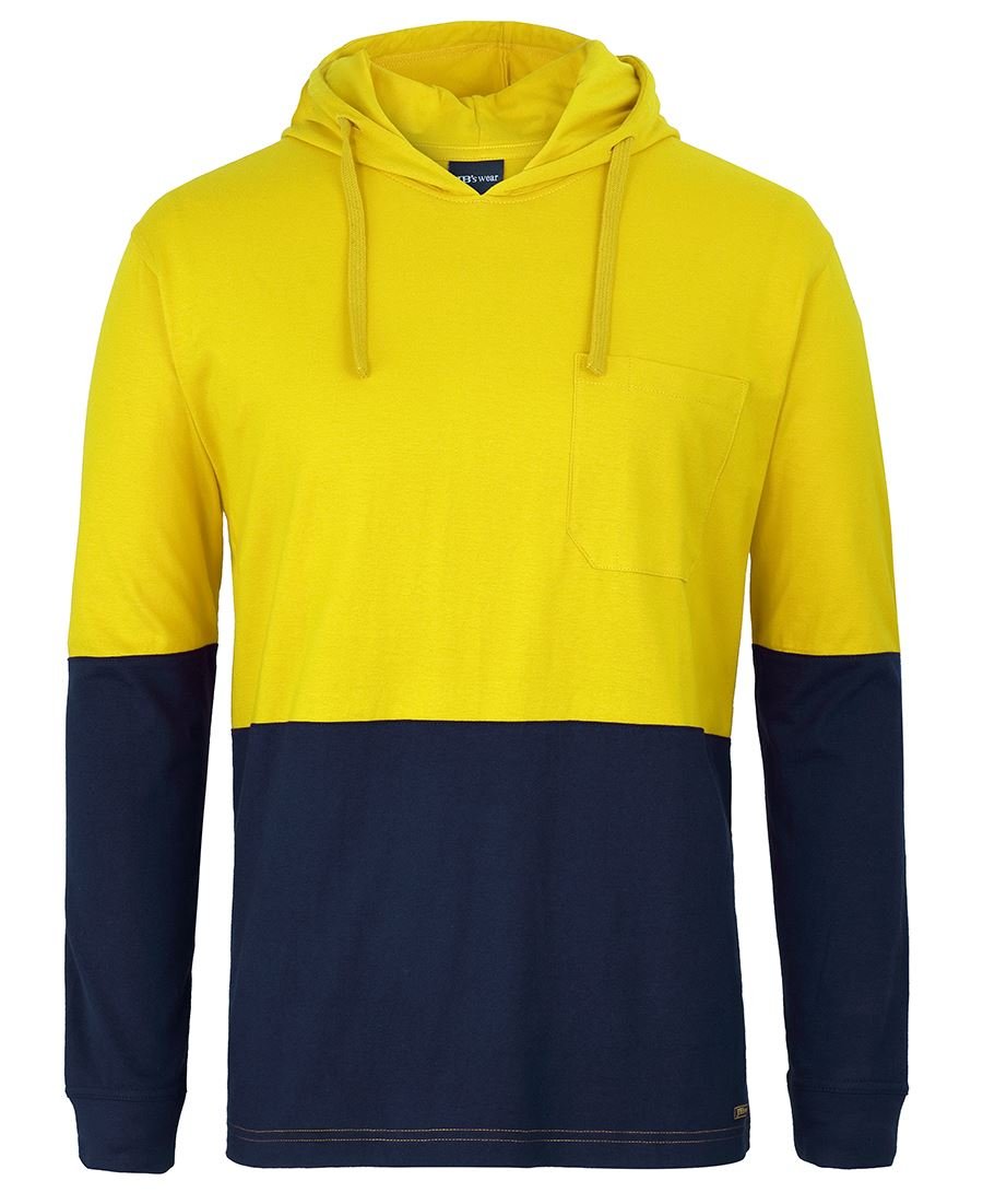 JB's HI VIS L/S COTTON TEE WITH HOOD