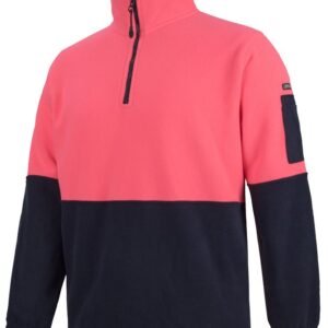 JB's HI VIS 1/2 ZIP POLAR FLEECE PINK